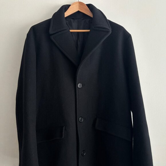 $4900 Jil Sander Black Wool Cashmere Overcoat Ulster Collar - 48/ Medium - Picture 7 of 16